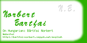norbert bartfai business card