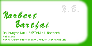 norbert bartfai business card